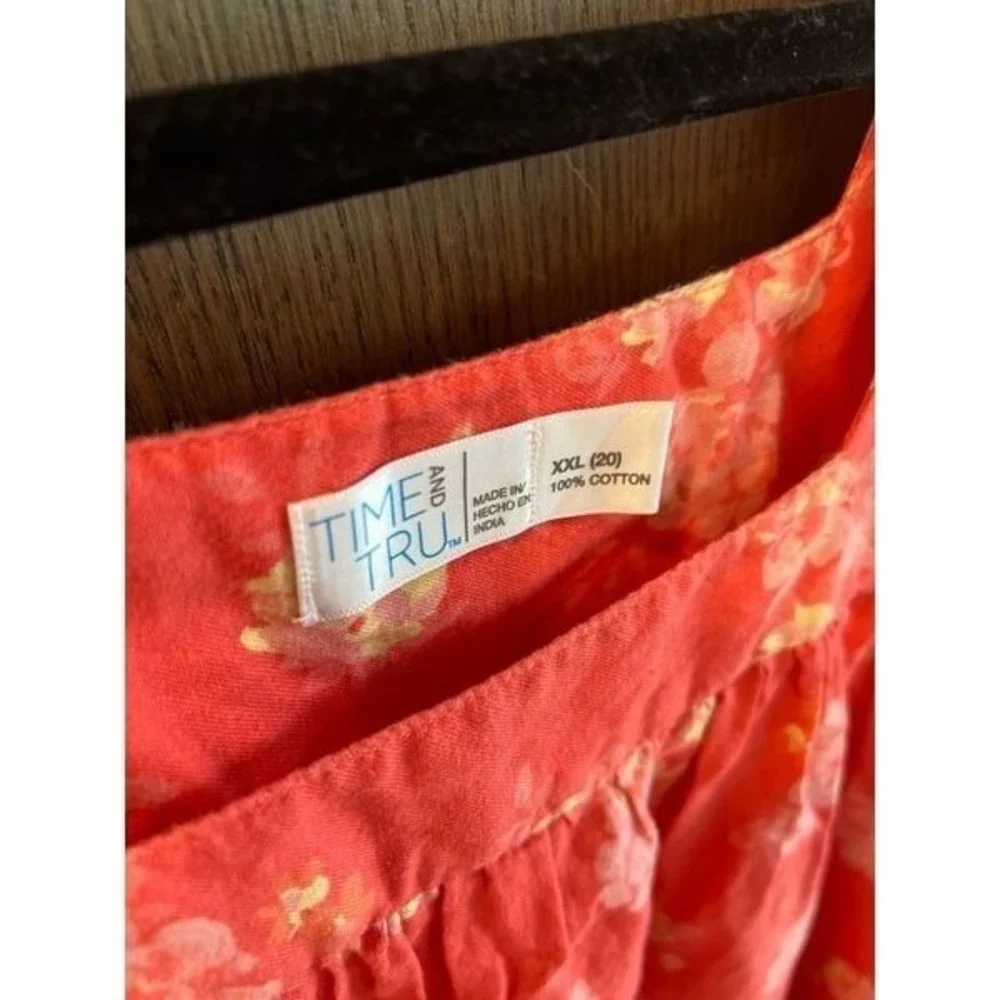 Time &‎ Tru blouse floral oversized boho 2XL